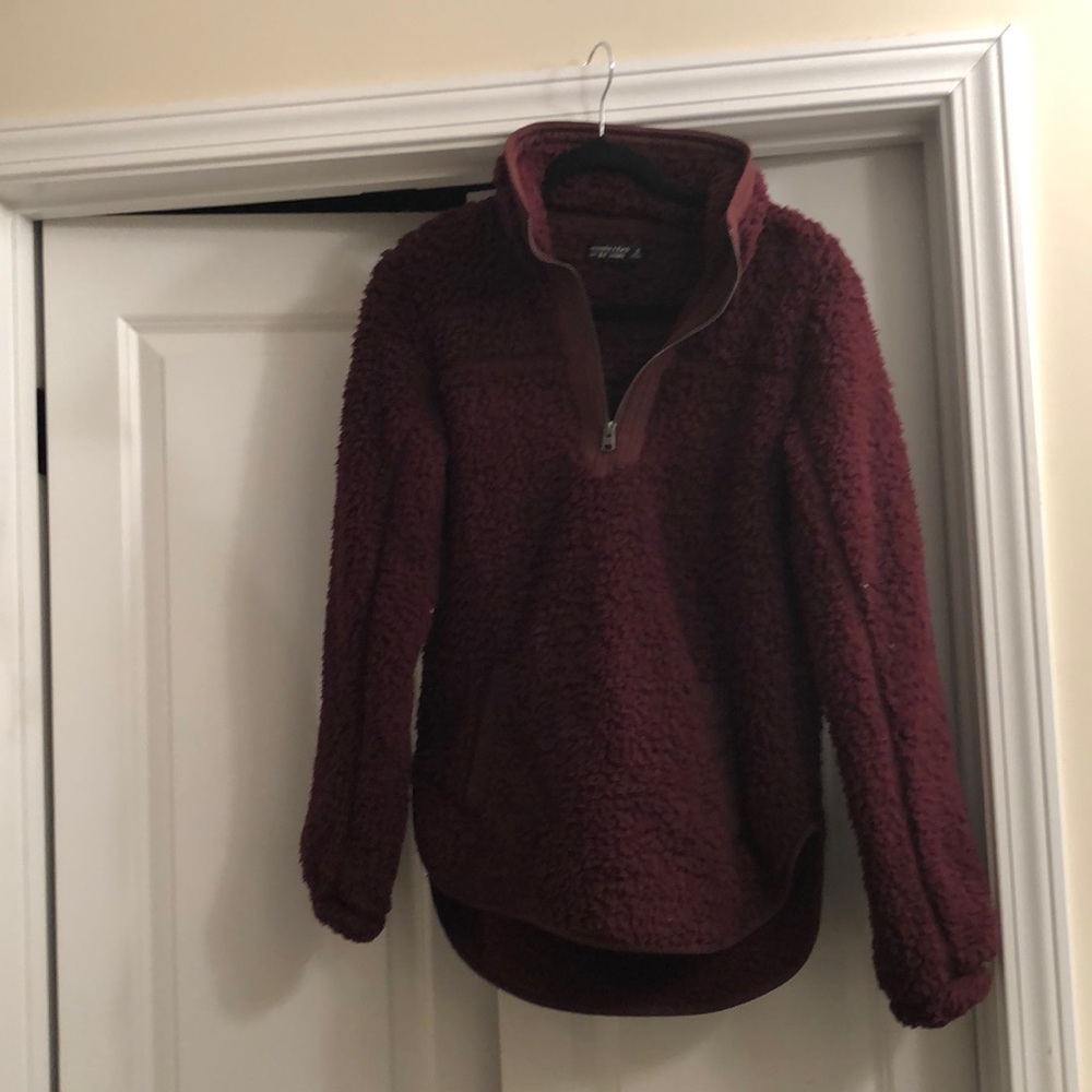 Abercrombie and Fitch Sherpa quarter zip pullover
